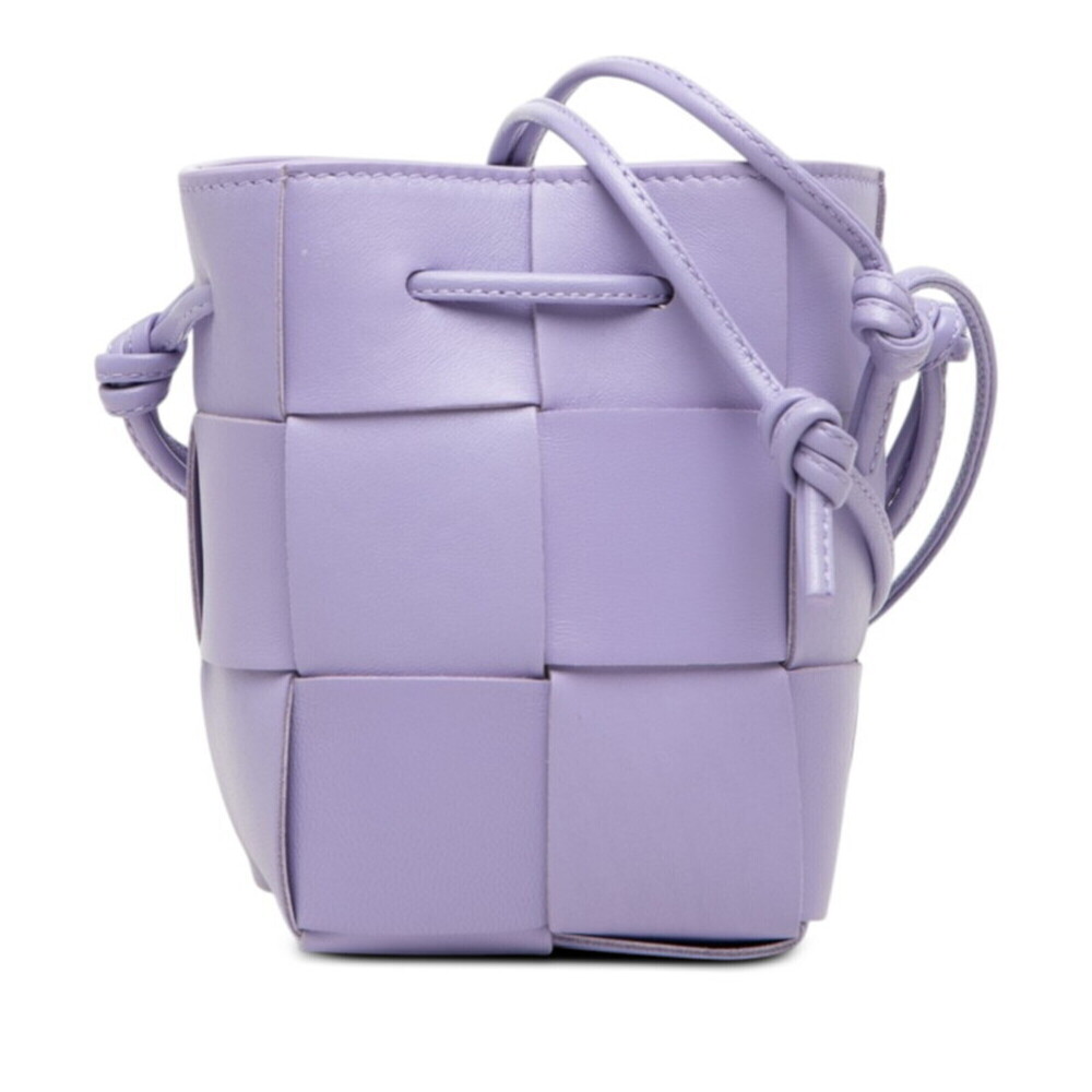 Bottega Veneta Maxi Intrecciato Cassette Crossbody Shoulder Bag, Purple Leath...